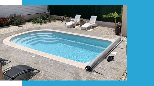 Piscine option bache à barres sécurisée